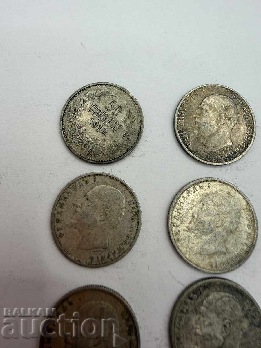 Лот 20 сребърни монети рядка 1910 г. 50 стотинки (1883–1913) - 6