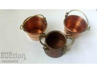 Lot of copper buckets, small