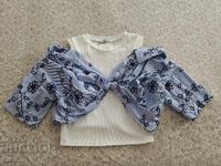 Bluză modernă de damă cu umerii goi și broderie – Nou-nouță