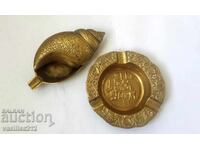 Massive bronze ashtrays, 2 pcs