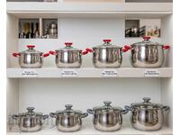 Voltz pot, various compatibility, gray/red handles