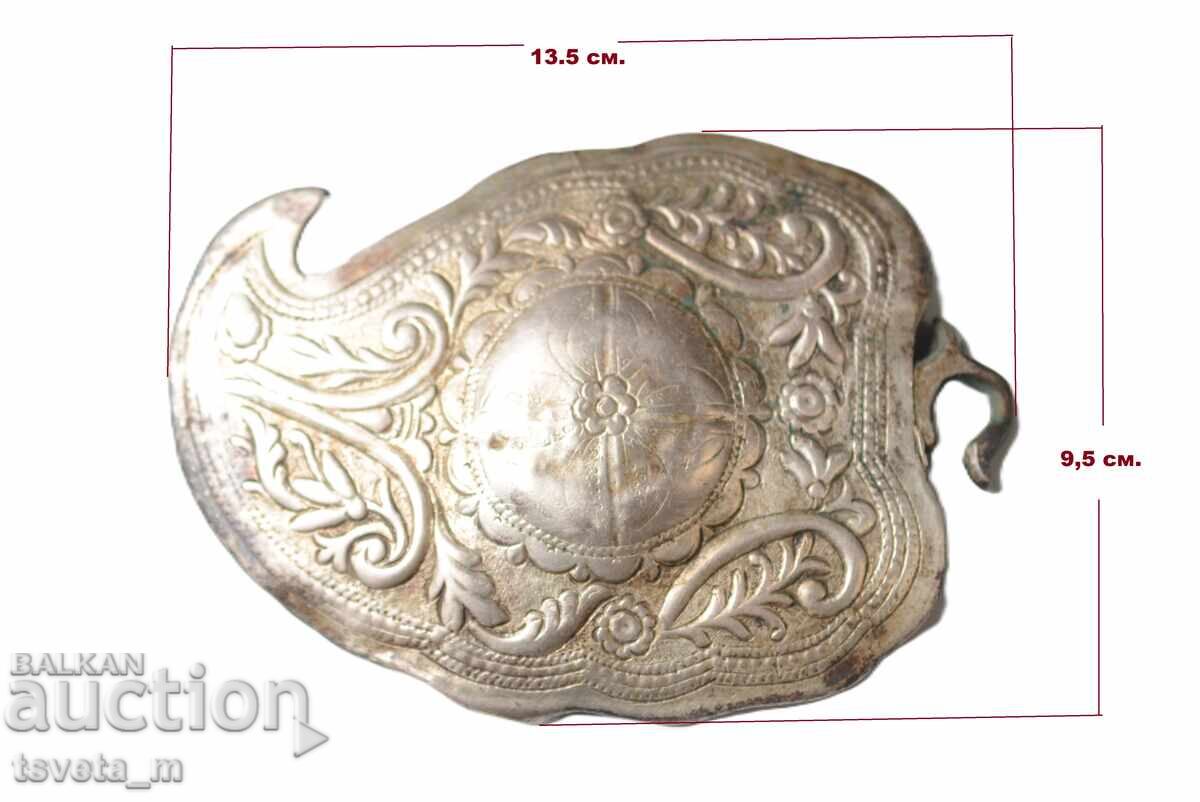 Παράδοση 1/2 ασημένια παραδοσιακή πόρπη (παφτά) από την εποχή της Εθνικής Αναγέννησης για παραδοσιακή φορεσιά