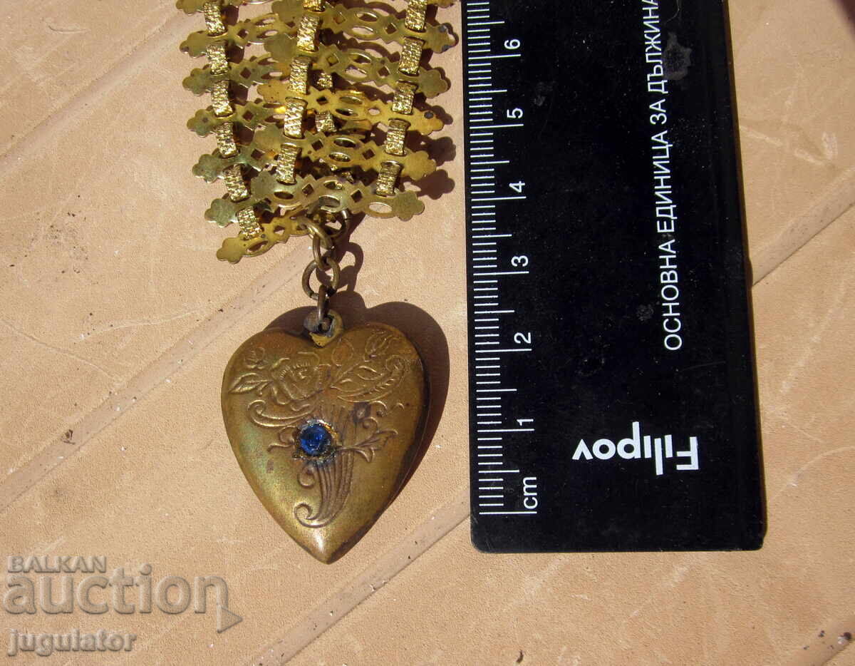 Bulgarian National Revival folk jewelry cordon chain heart - 7