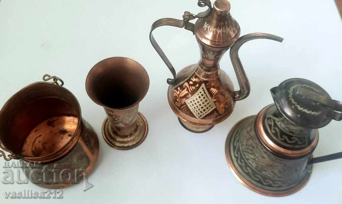 Lot of copper vessels, beauty with price 30.00 €