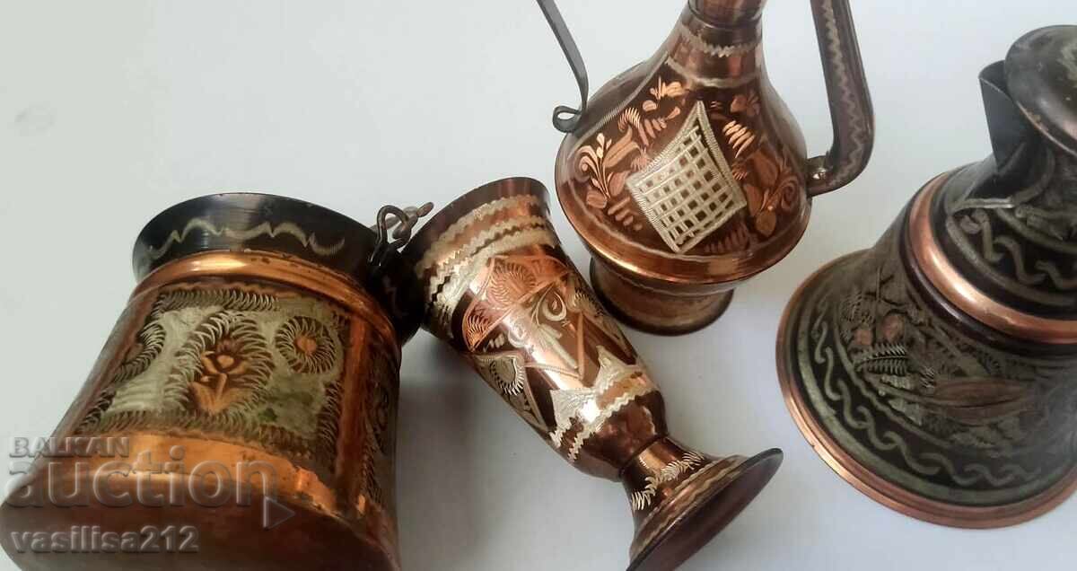 Auction  Lot of copper vessels, beauty