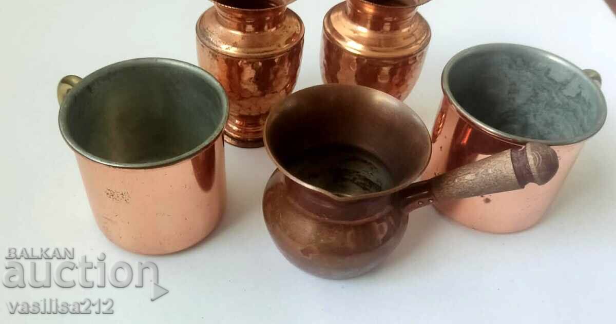 Lot of copper vessels with price 16.00 € Lot of copper vessels with price 16.00 €