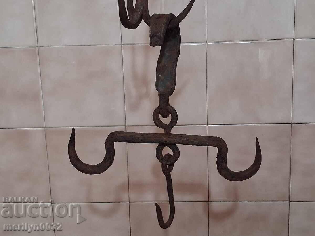 Γάντζος από σφυρήλατο σίδερο αντίκες, διπλός γάντζος με τιμή 20.45 €