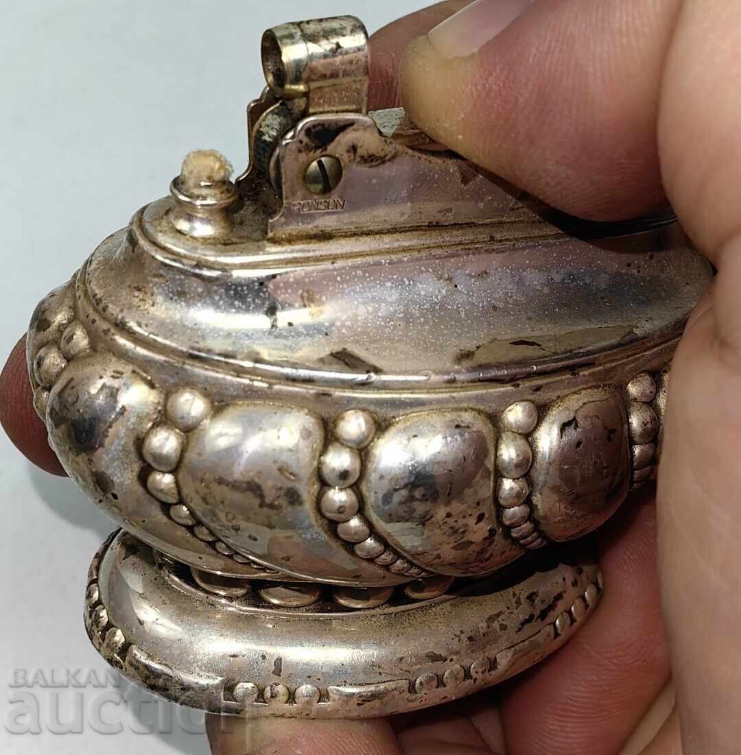 СТАРА  НАСТОЛНА ЗАПАЛКА RONSON РОНСЪН БЕЗ КАМЪЧЕ И ГОРИВО - 5
