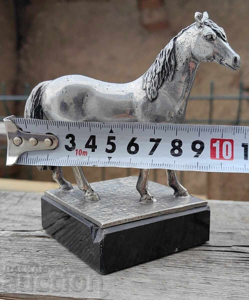 0.590 КГ МАЛКА ТЕЖКА СКУЛПТУРА ПЛАСТИКА ФИГУРА ФИГУРКА КОН - 6
