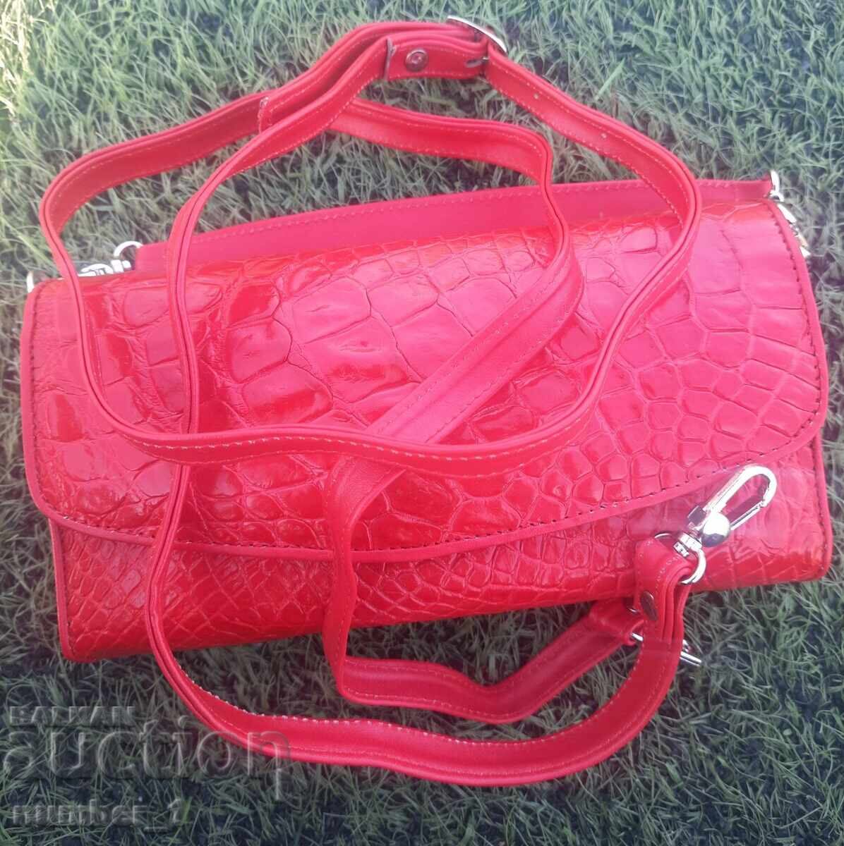 Ροζ τσάντα clutch από γνήσιο δέρμα κροκόδειλου με πιστοποιητικό