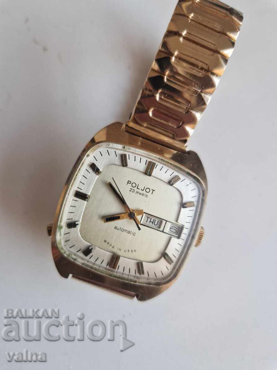 POLJOT, 23 jewels, automatic, cal 2627.2H, case 35x40mm! USSR