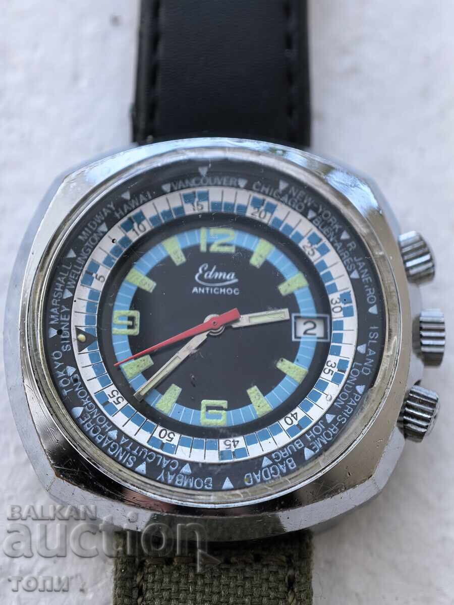 Аукцион EDMA CHRONOGRAPH SWISS MADE РЯДЪК РАБОТИ БЕЗ ГАРАНЦИЯ БЗЦ !!