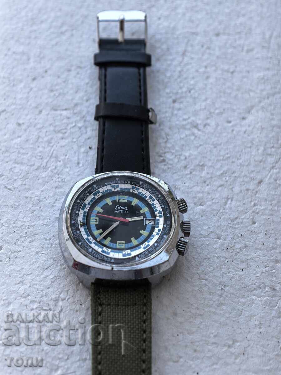Доставка на EDMA CHRONOGRAPH SWISS MADE РЯДЪК РАБОТИ БЕЗ ГАРАНЦИЯ БЗЦ !!