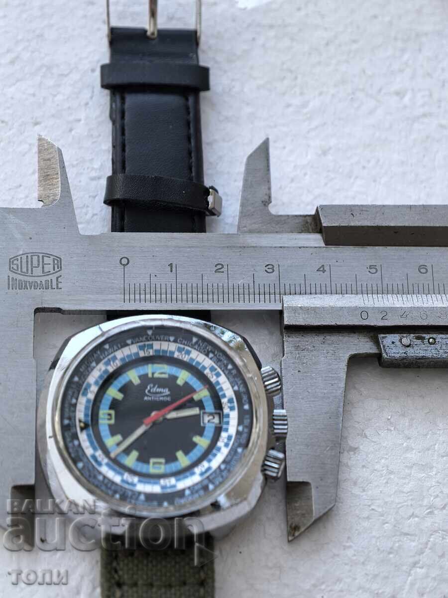 EDMA CHRONOGRAPH SWISS MADE РЯДЪК РАБОТИ БЕЗ ГАРАНЦИЯ БЗЦ !! - 7