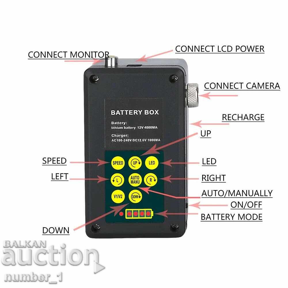 Аукцион 10.1inch TFT Подводна камера с 100м кабел и 20 LEDs светлини Аукцион 10.1inch TFT Подводна камера с 100м кабел и 20 LEDs светлини
