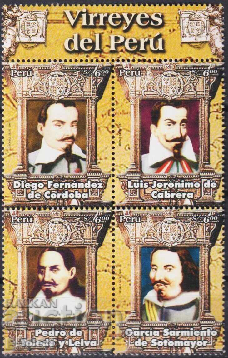 Mint stamps Viceroys of Peru 2007 from Peru