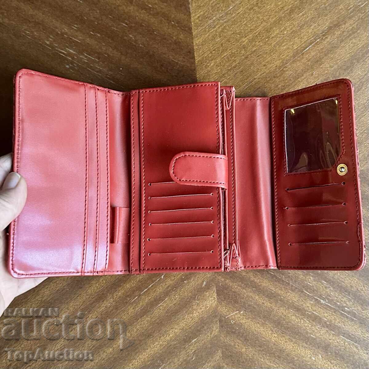Delivery of Red Reserved women's organizer wallet - snakeskin texture