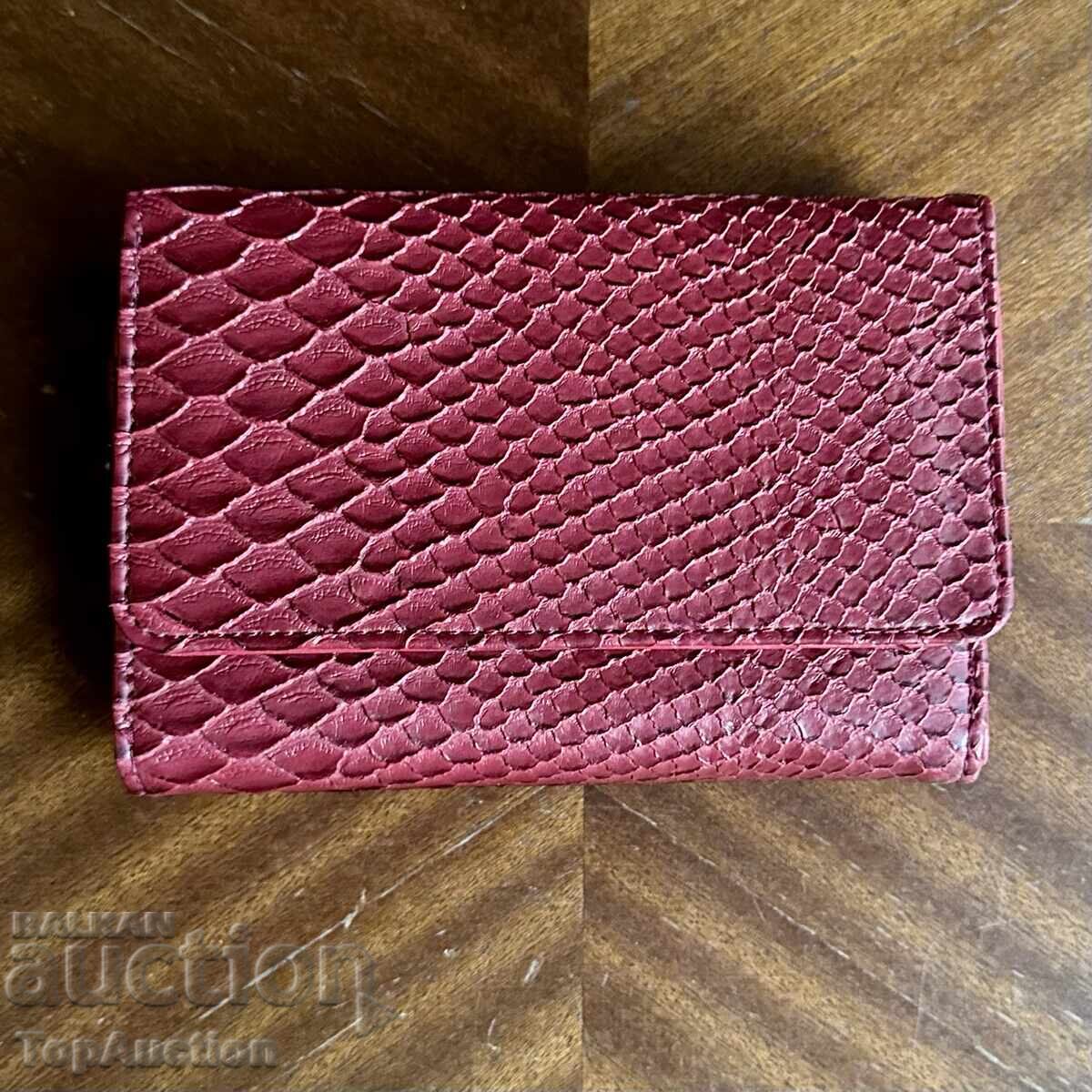 Red Reserved women's organizer wallet - snakeskin texture