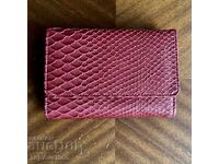 Red Reserved women's organizer wallet - snakeskin texture