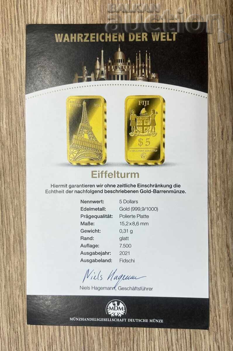 Δημοπρασία 5 δολάρια 2021 Φίτζι 1/100 Oz