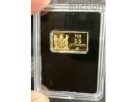 5 δολάρια 2021 Φίτζι 1/100 Oz