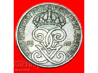 Ⰺ 3 CROWNS 1909-1950: SWEDEN ★1 ORE 1913! GUSTAV V 1907-1950
